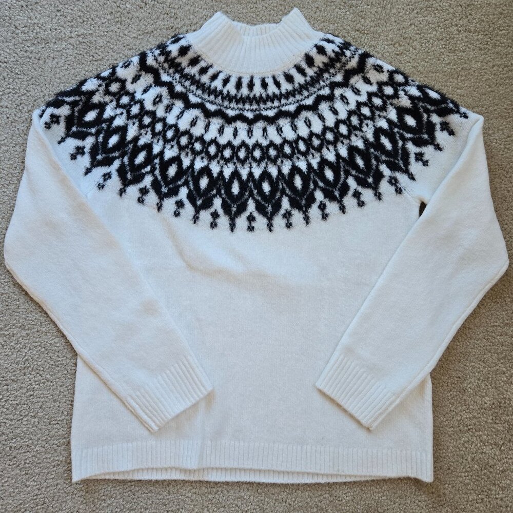 NWT Chico's Tinsel Sparkle Fair Isle Sweater - Picture 1 of 10